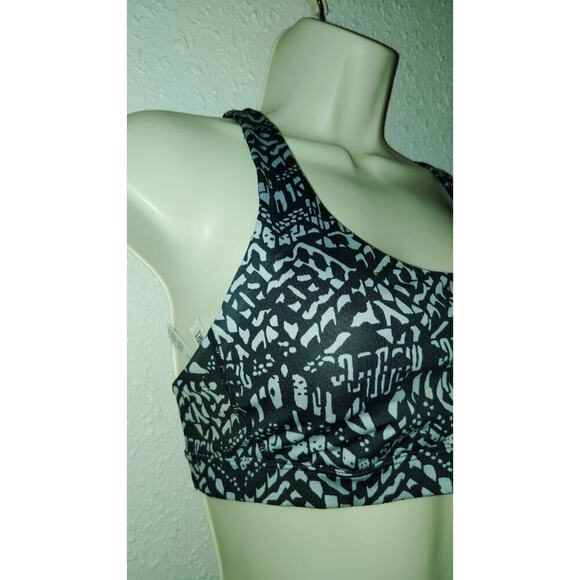 Victoria Secret Sports Bra Small Black And White Geometric Pattern Cris Cross - Picture 2 of 4